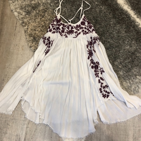 free people white embroidered dress